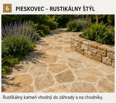 Pieskovcová dlažba do záhrady a na prírodné chodníky